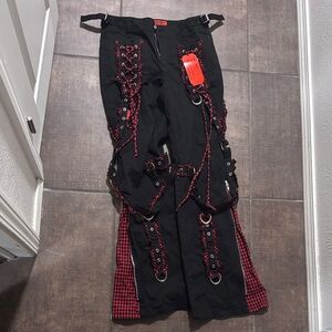 Tripp NYC Black Pants with Red Lace Detail